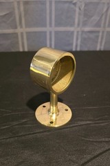 Solid Brass Handrail End Cap Bracket Flush Fitting 2in Dia 2.5in Base NOS