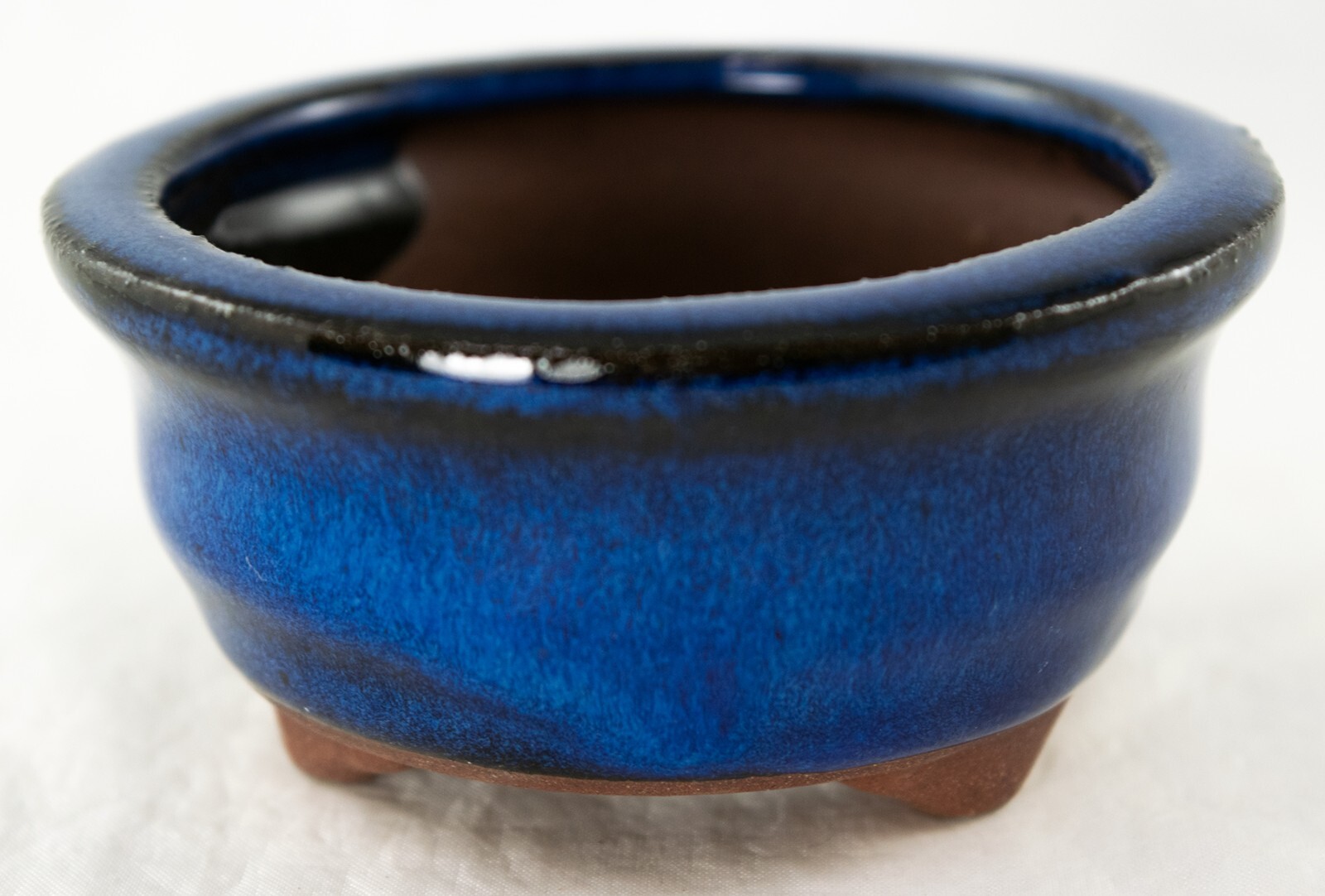 Round Blue Mame Bonsai, Succulent, Accent Plants Pot 3.25"x 3.25"x 1.5" + Mesh gallery