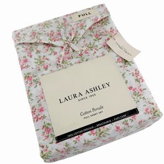 Laura Ashley Cotton Percale Full Sheet Set Diane’s Ditsy Pink Cottage Floral New