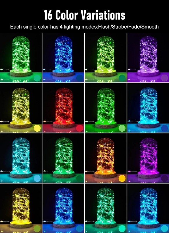 Color Changing Fairy String Lights - 33 ft 100 LED 33 FT, 16 Colors gallery