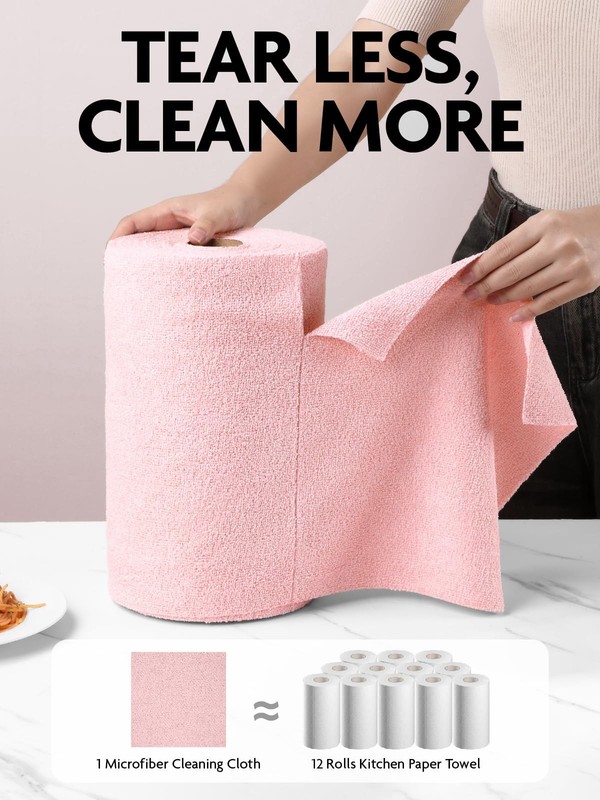 Microfiber Cleaning Cloth Roll -75 Pack, Tear Away Microfiber Towels, 12" x 1... gallery
