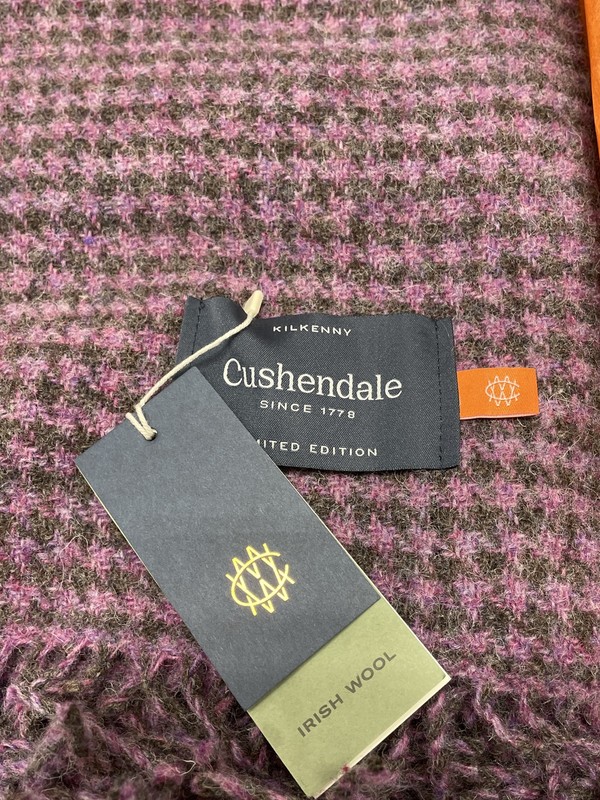Cushendale Limited Edition Irish Wool Throw Blanket Pink Heather 54 x 72in gallery