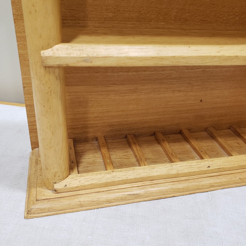 2 Tier Wall Tabletop Shelf Small Pine Wood Decorative Display Cottage Farmhouse gallery