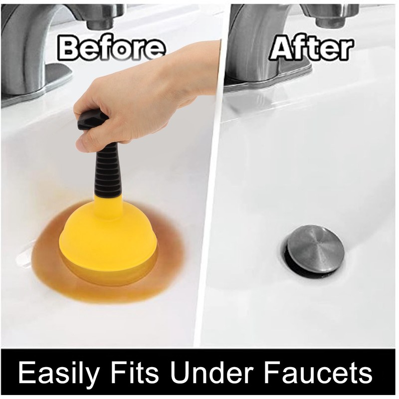 (Type 2)Mini Plunger Powerful Slip Proof Handle Efficient Small Drain Plunger US gallery