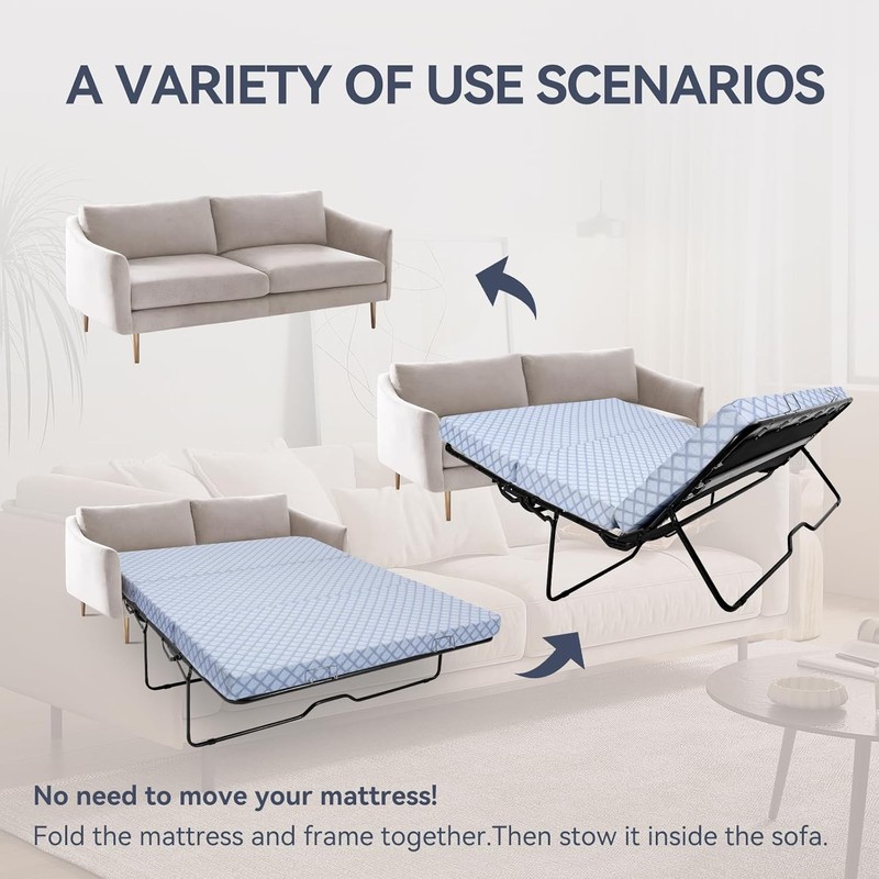 Foldable Sofa Bed Replacement Mattress Memory Foam 4" Pull Out Sofa Bed Mattress gallery