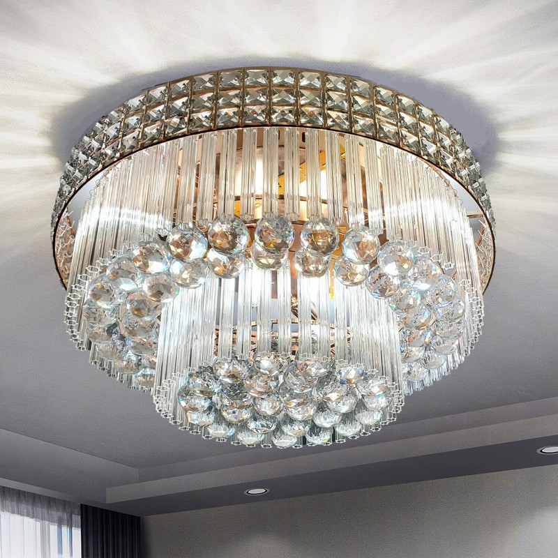 K9 Crystal Ceiling Fixture Light Pendant Lamp Chandelier Lighting 60/80cm gallery