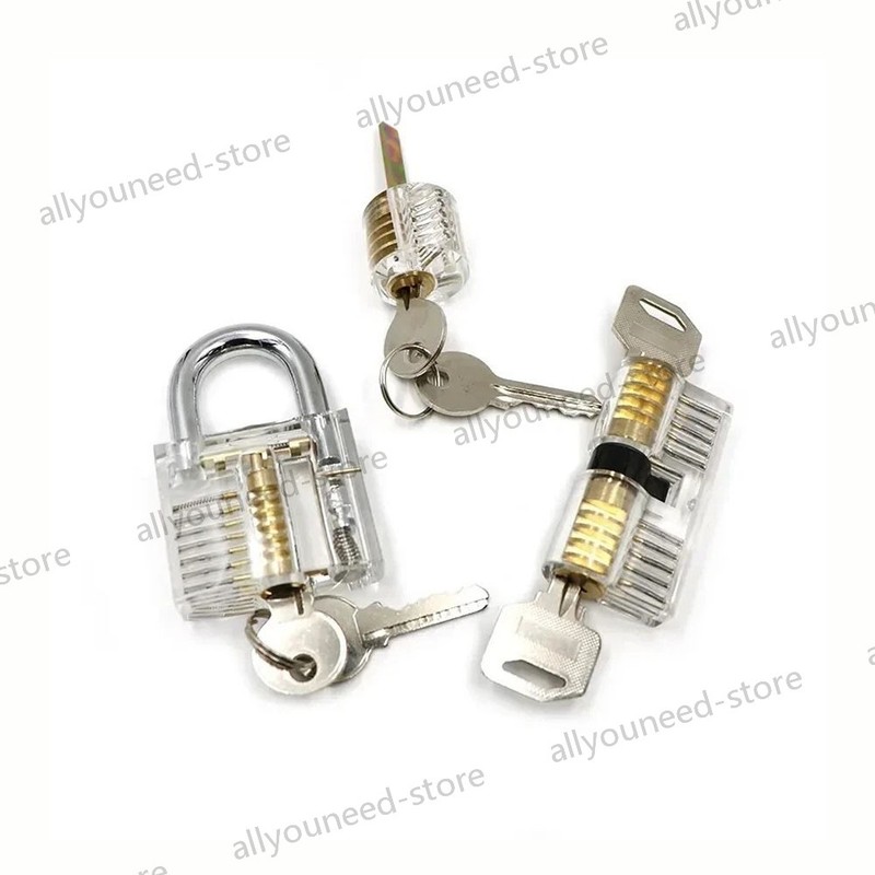 3Set Acrylic CLEAR Practice Lock Transparent Cutaway Pin Tumbler Lock gallery
