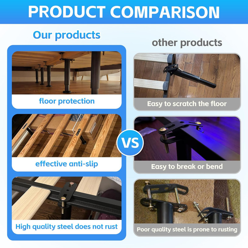2-Pack Bed Frame Support Legs Stabilizer Replacement Universal Slat Reinforcemen gallery