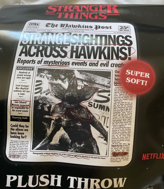 Stranger Things Hawkins Post Newspaper Throw — BoxLunch Exclusive Sold Out New gallery