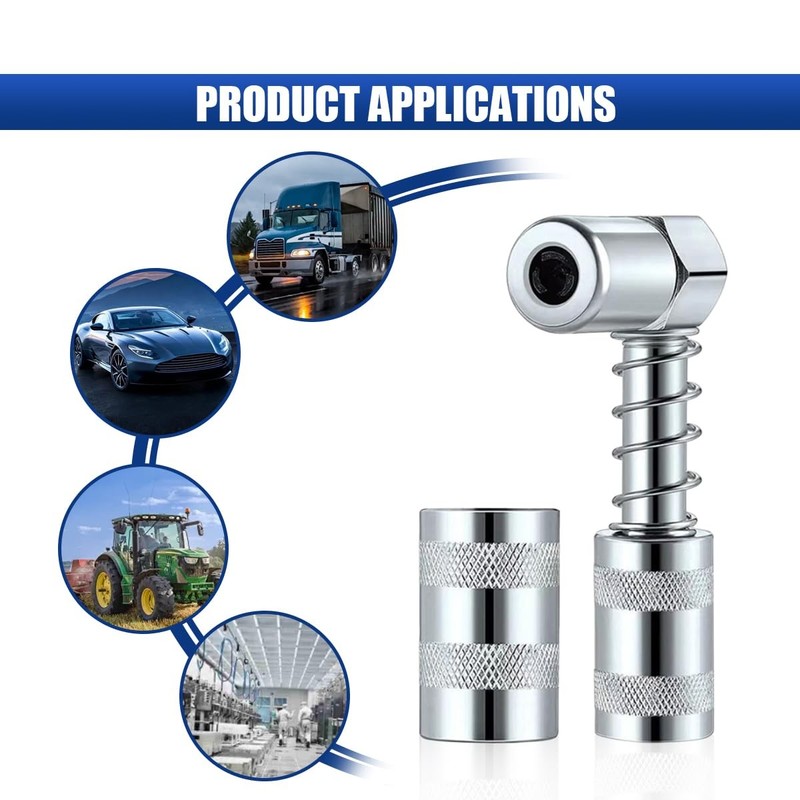90 Degree Grease Gun Coupler Adapter Grease Fitting Tool for Auto Farm Truck gallery