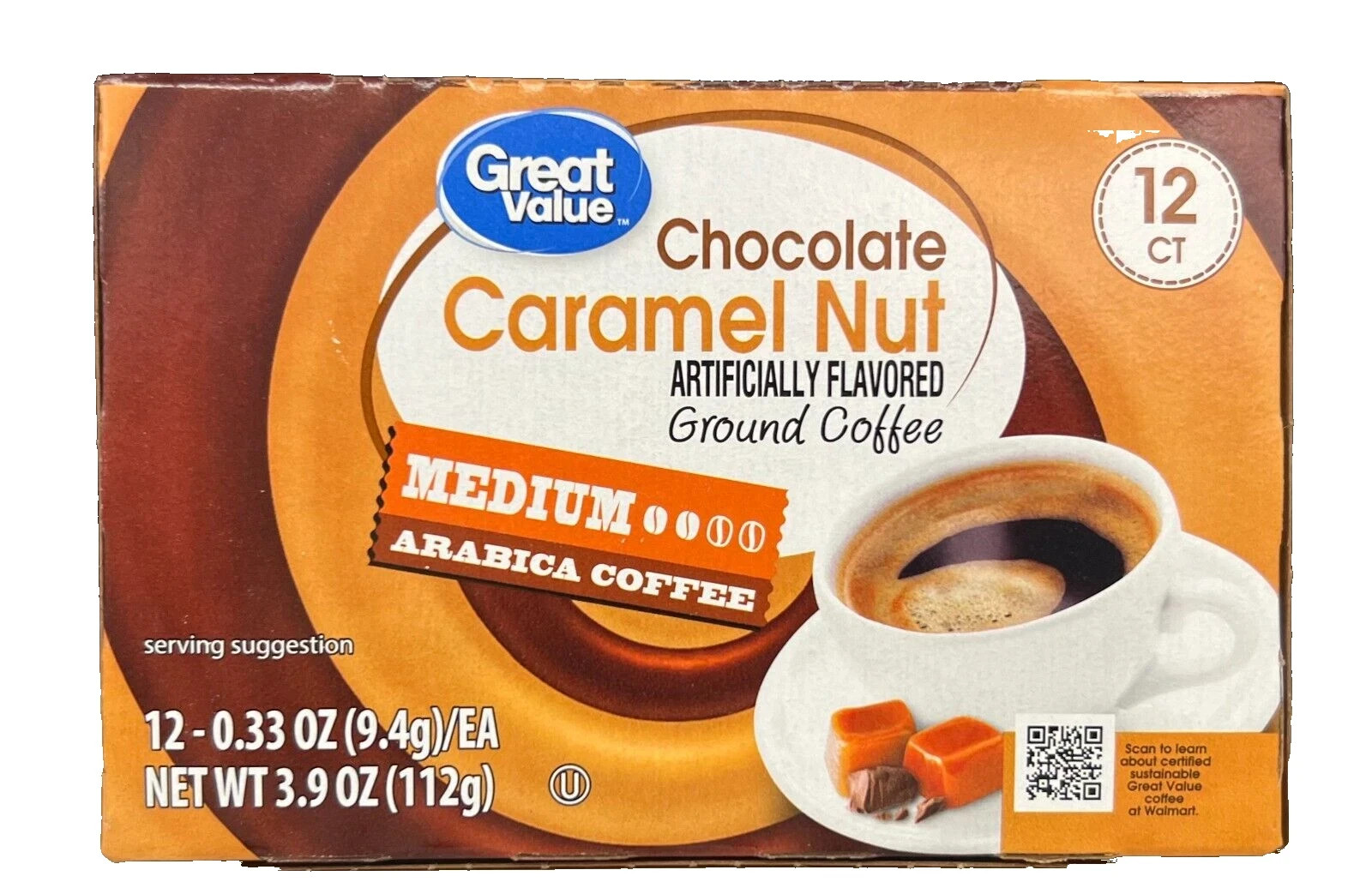 Great Value Chocolate Caramel Nut Medium Roast Coffee K Cups 3.9 oz gallery