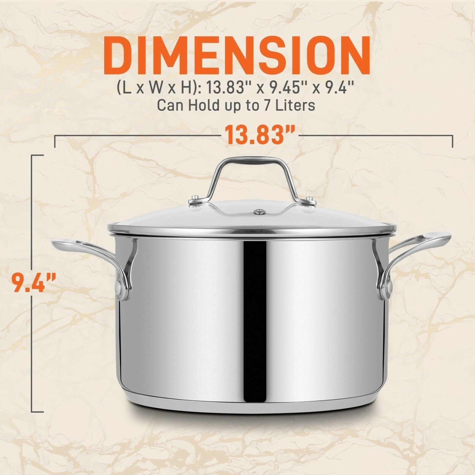 NutriChef Stainless Steel 8 Quart, Heavy Duty Induction Pot, Soup Pot With Lid gallery