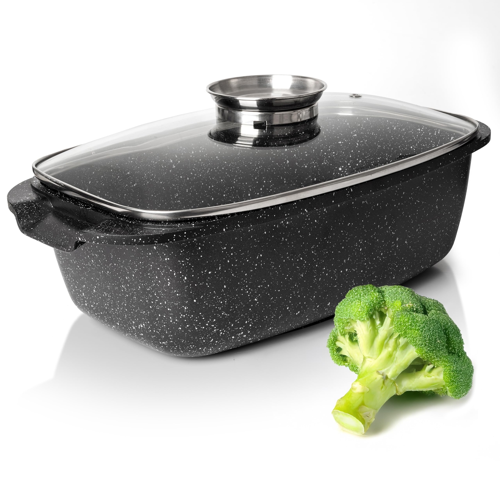 Die Cast Aluminum Oval Roaster Pot 12-Inch, Induction Compatible, Gas Stove Top gallery