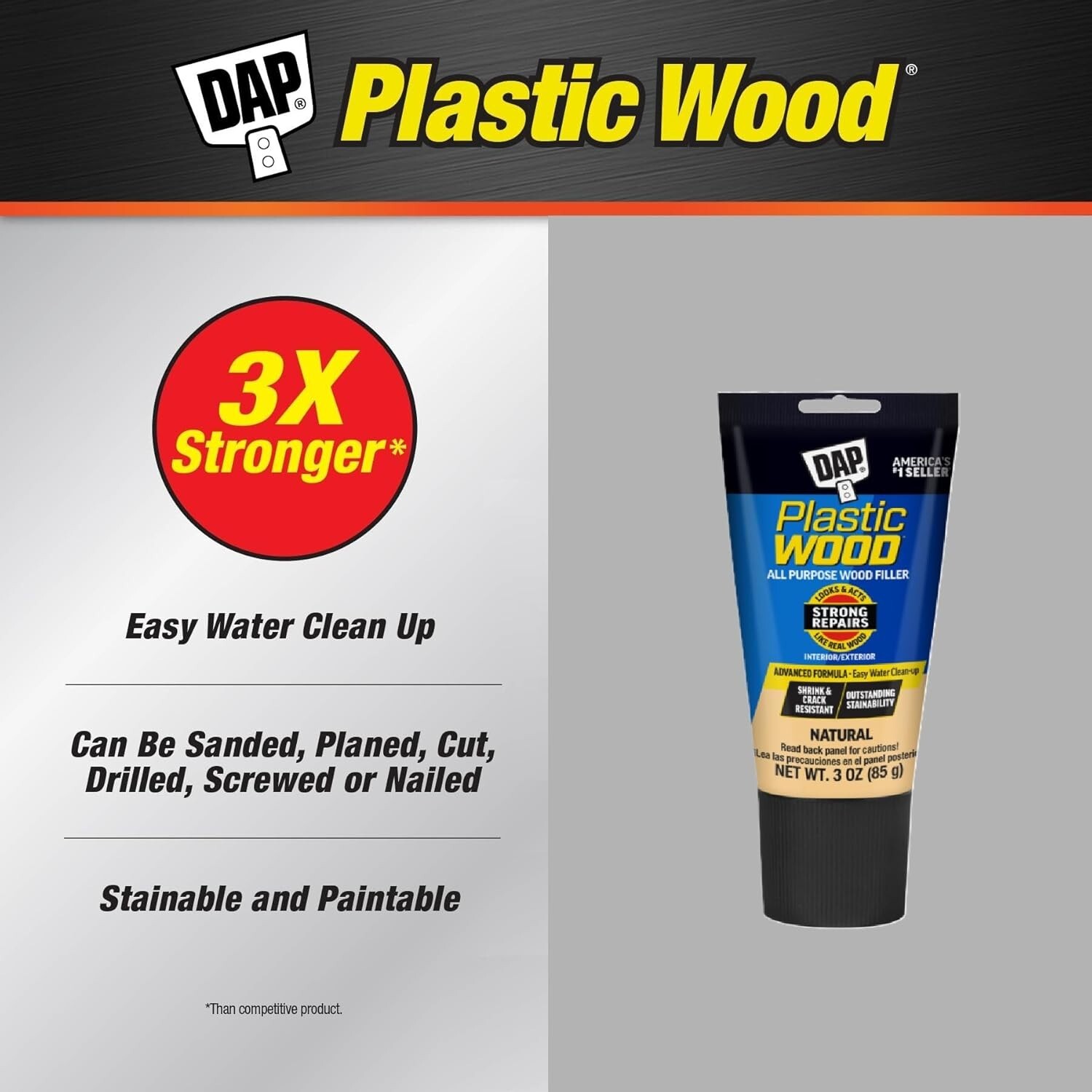 DAP Plastic Wood 3 oz. All Purpose Wood Filler, Sand Stain & Paint - Natural gallery
