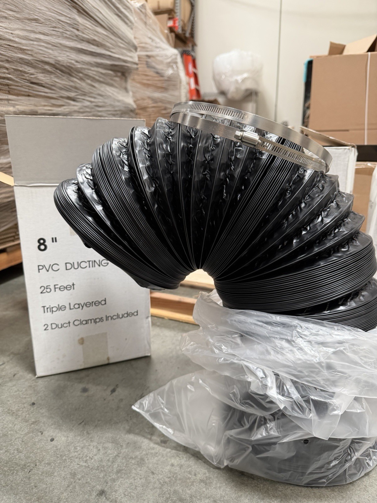 Grow Dots Triple Layered PVC Ducting 8in x 25ft Fire Resistant Lightproof gallery