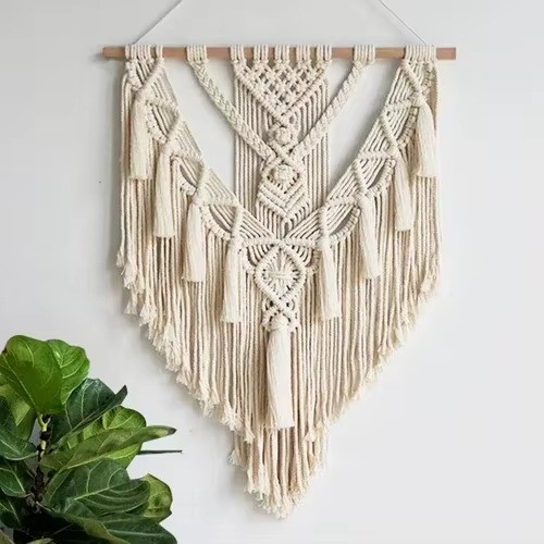 Macrame Wall Hanging Boho Woven Tapestry 50×70cm / 19.6×27.5in Cotton Decor gallery