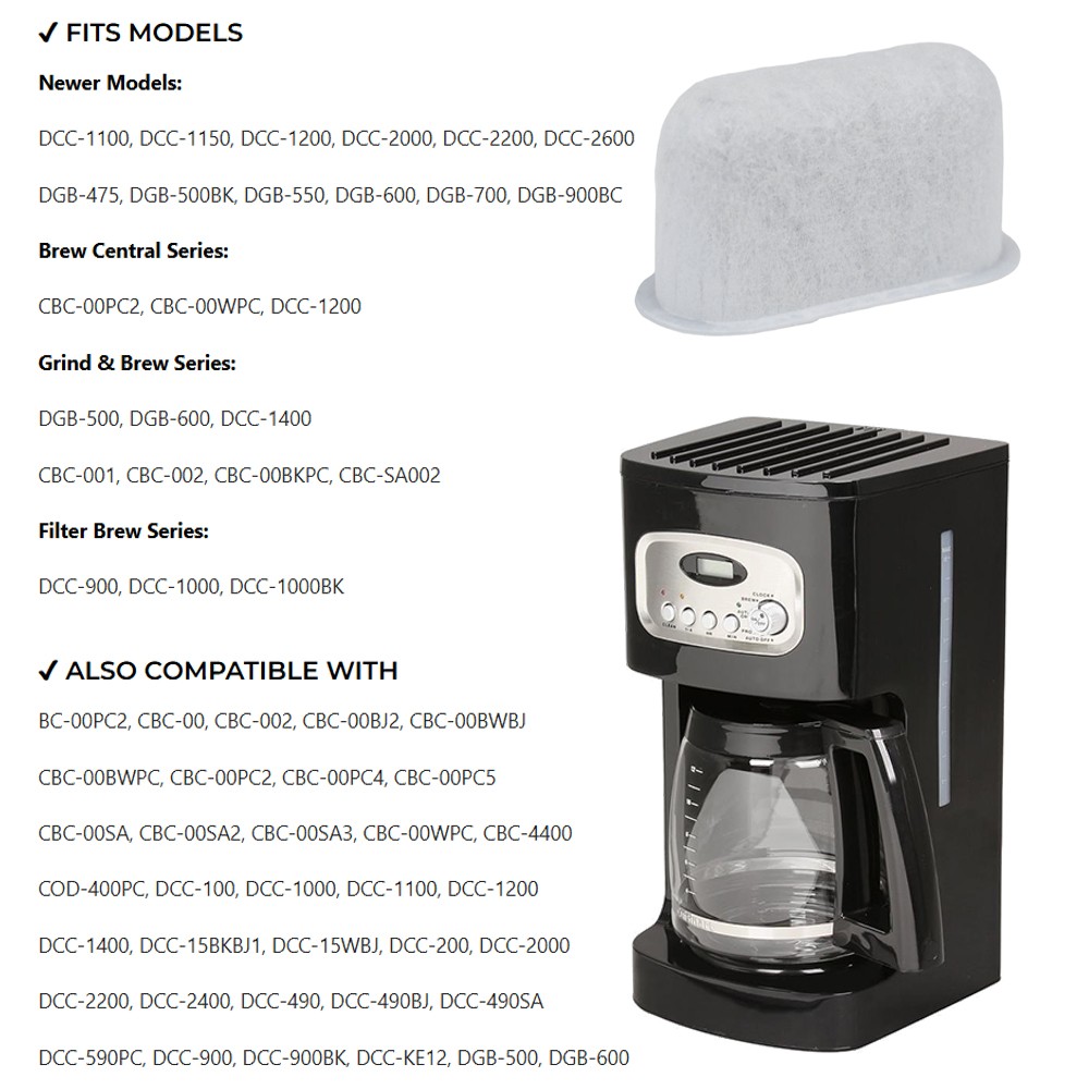 (12) Superior Replacement Charcoal Coffee Water Filters for Cuisinart, DCC-RWF gallery