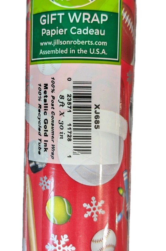 4Pack - Holiday Sporting Goods Wrapping Paper -Jillson Roberts Gift Wrap XjJ685 gallery