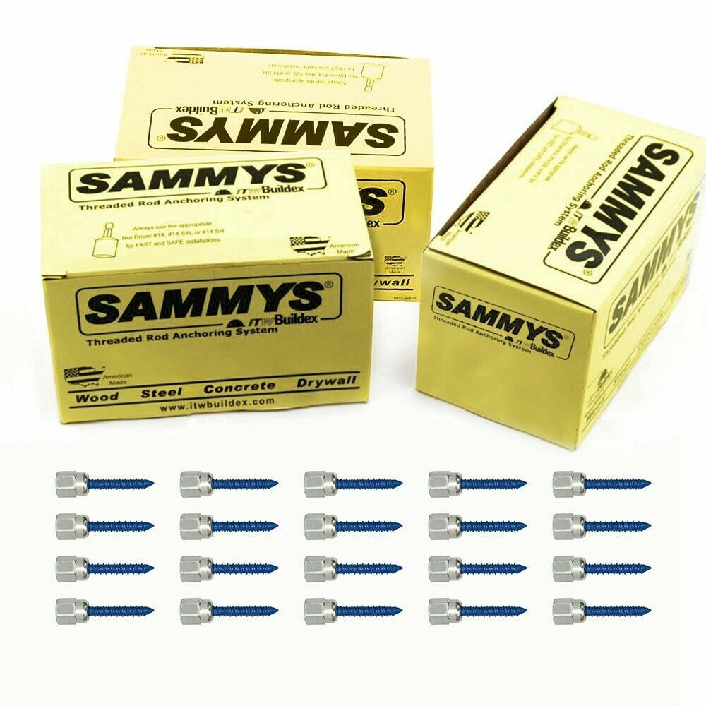 Sammys CST 20 3/8 Inch Vertical Thread Rod 5/16 x 1-3/4 Inch Screw Steel 75 Pcs gallery