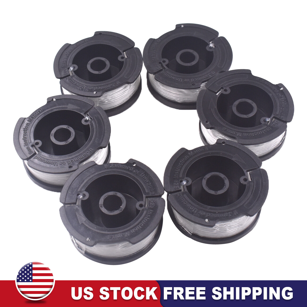 6Pack Spool Line For Black Decker String Trimmer AF-100-3ZP Weed Eater 30ft gallery