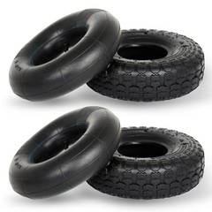 GICOOL 4.10/3.50-4 Replacement Tire and Inner Tube Set, 2 Pack, 10″ Heavy Dut…