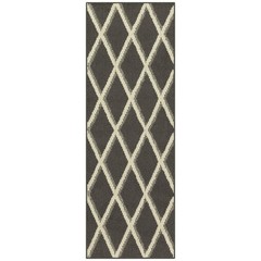Gray Diamond High Low Pile Indoor Runner Rug 1’9″x5′ W/ 100% Polyester
