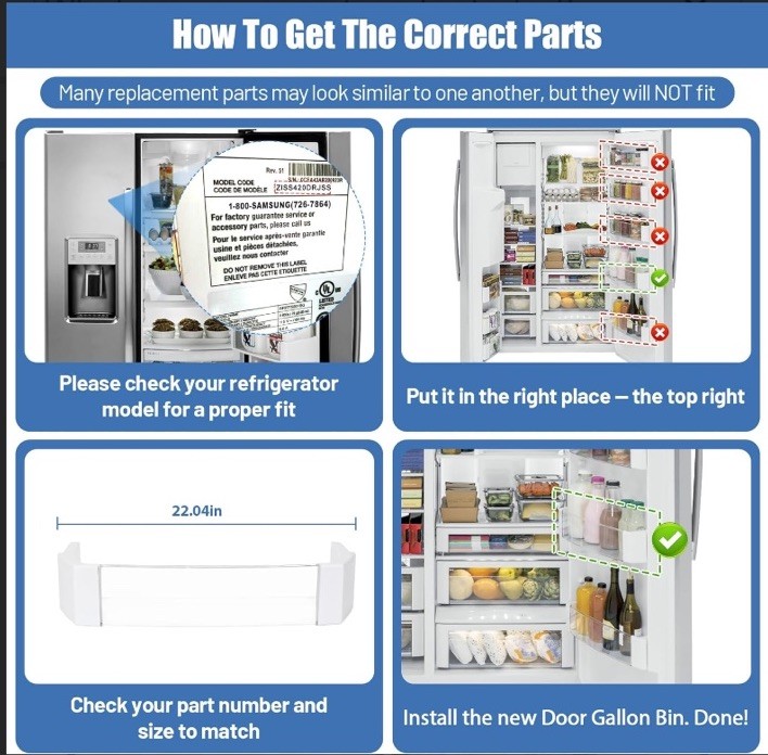Door Gallon Bin Compatible with GE Refrigerator, WR71X10427 gallery