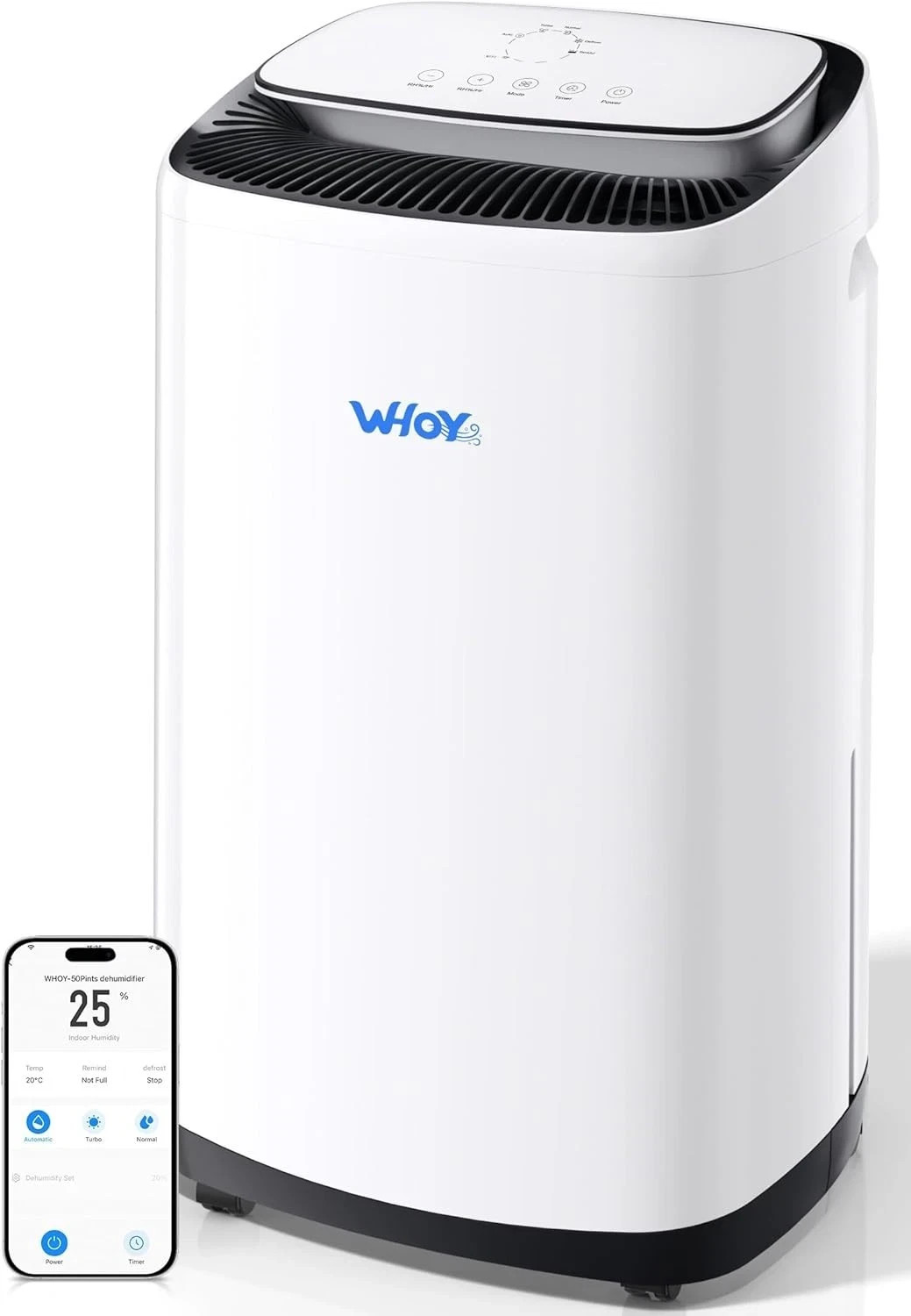 5000 Sq Ft 80 Pint Dehumidifier for Basement Home Large Room w/ Drain Hose Smart gallery