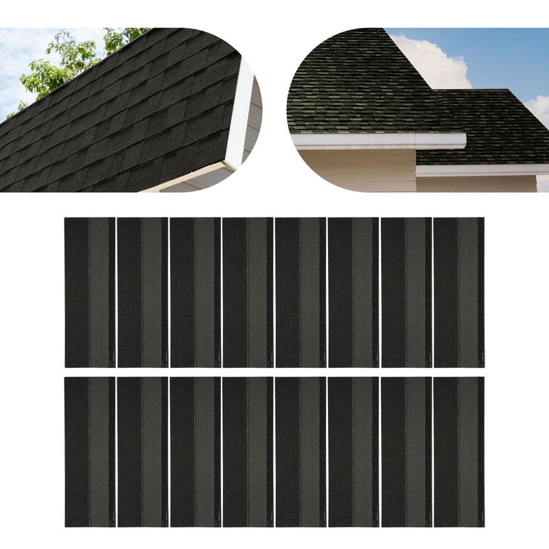 16pcs Asphalt Roofing Shingles 40 × 13 in Carbon Black 2.32 m² Coverage gallery
