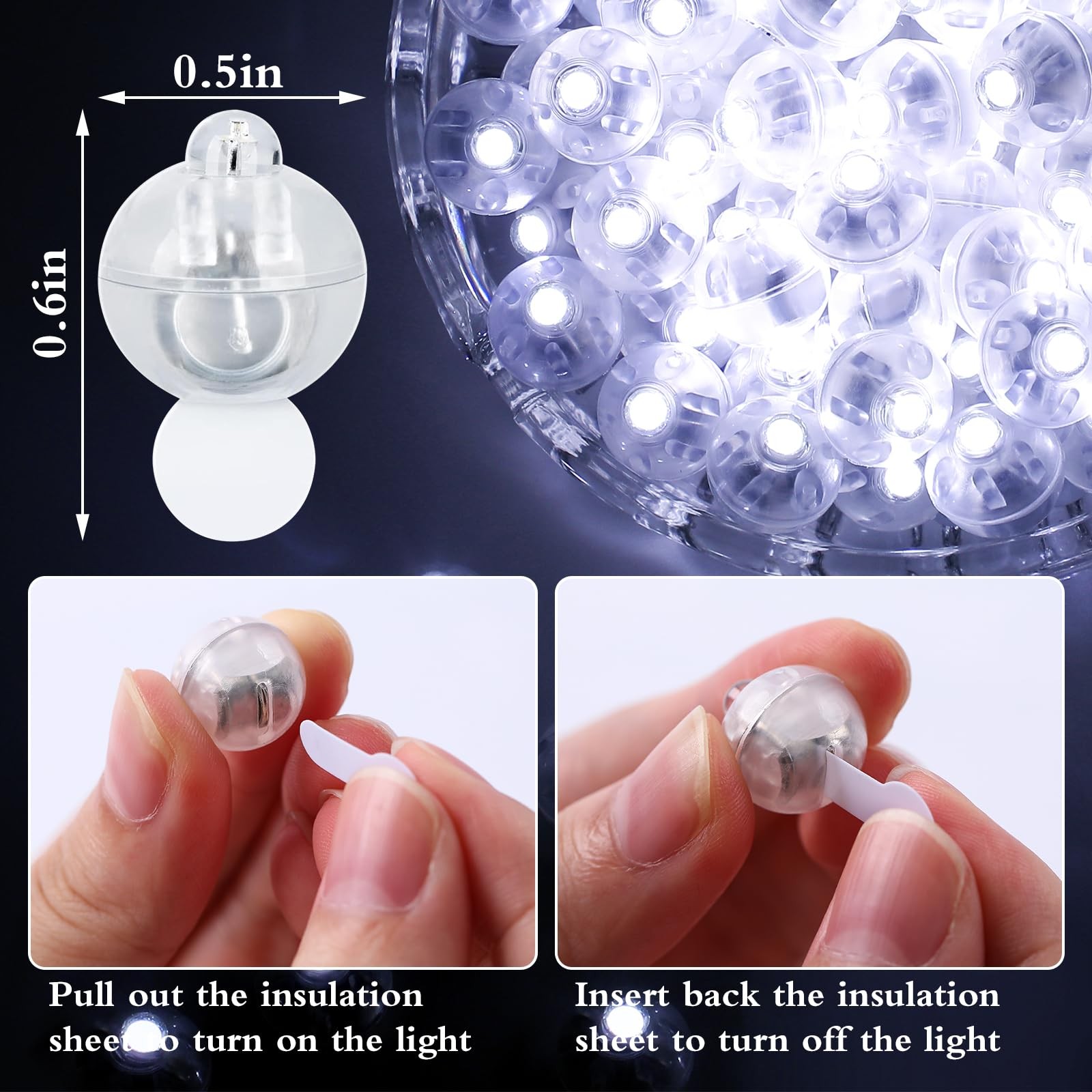 100pcs Balloon Lights,Round LED Ball Lamp for Latex Balloon Paper Lantern Par... gallery