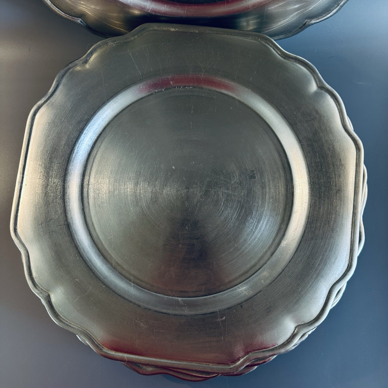 8 Mikasa Charger Baroque Silver Plates Plastic Silver 12" Plate gallery