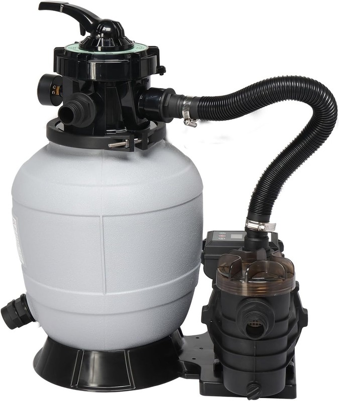 12" Sand Filter Above Ground Pool System with 1/2HP Pump – 2640GPH Max Flow New gallery