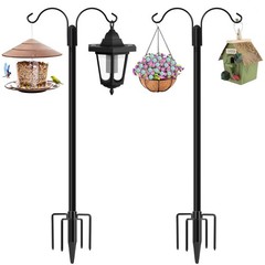 Shepherds Hooks for Outdoor, 2-Pack 76 Inch Heavy Duty Bird Feeder Pole, Gard…