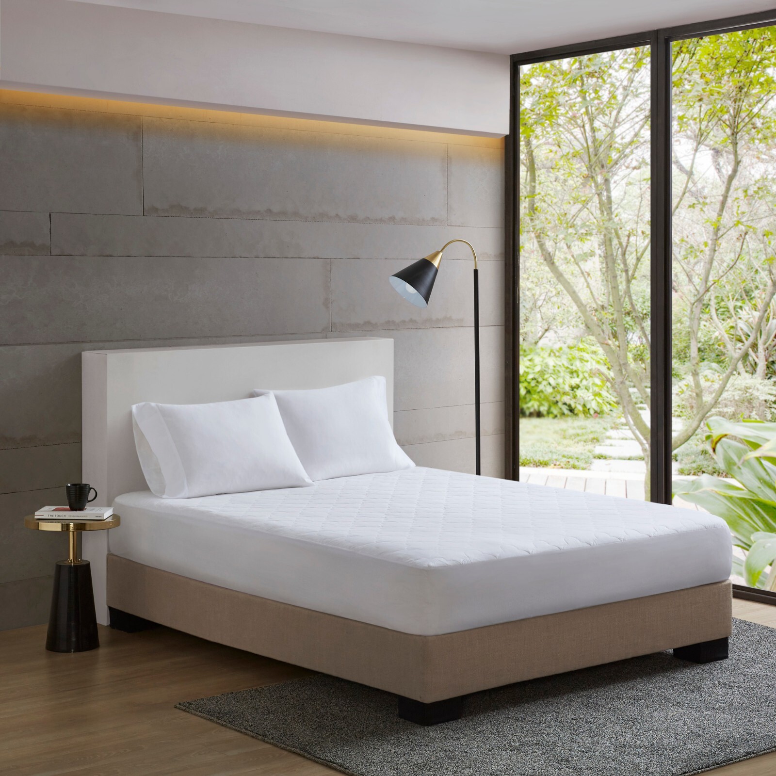 Sleep Philosophy Cotton?Percale Mattress Pad w/ Spandex Snug-on Slip Fit Skirt gallery