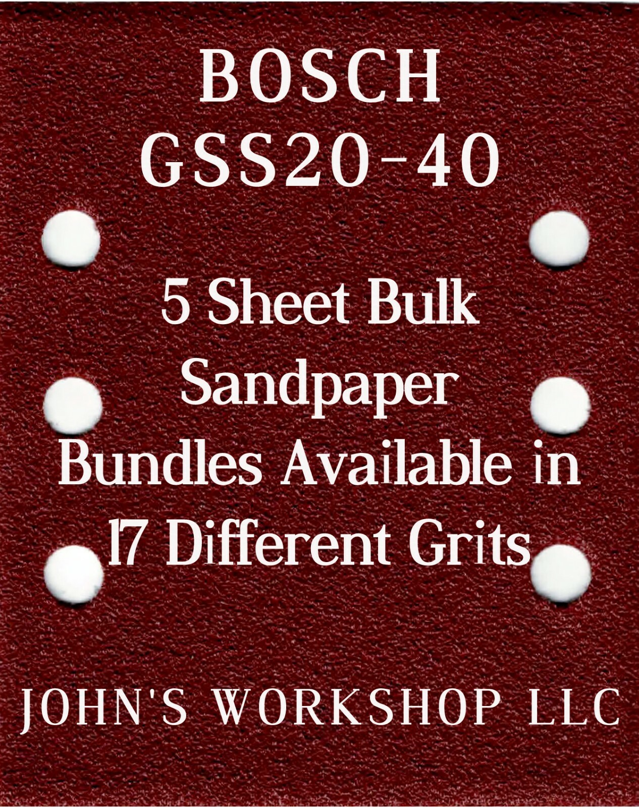 BOSCH GSS20-40 - 1/4 Sheet - 17 Grits - No-Slip - 5 Sandpaper Bulk Bundles gallery