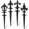 4 Pcs Antique Garden Hose Guide Spike, 13.7" Fleur De Lis Decorative Cast Iro... gallery