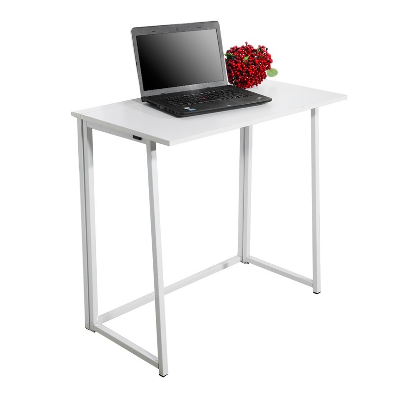 Simple Collapsible Computer Desk White gallery