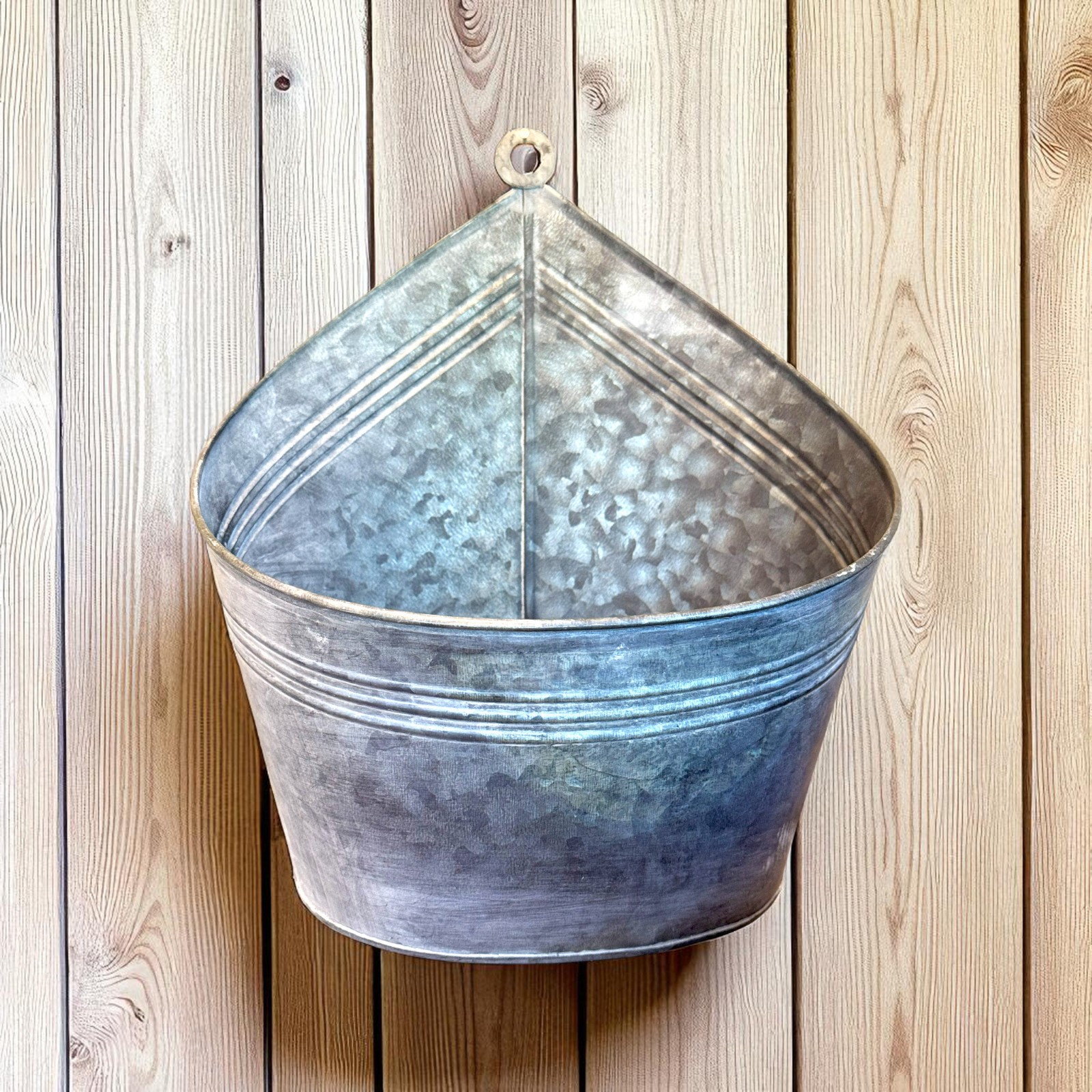Galvanized Metal Hanging Wall Pocket Planter Dried Floral Holder Farmhouse Decor gallery