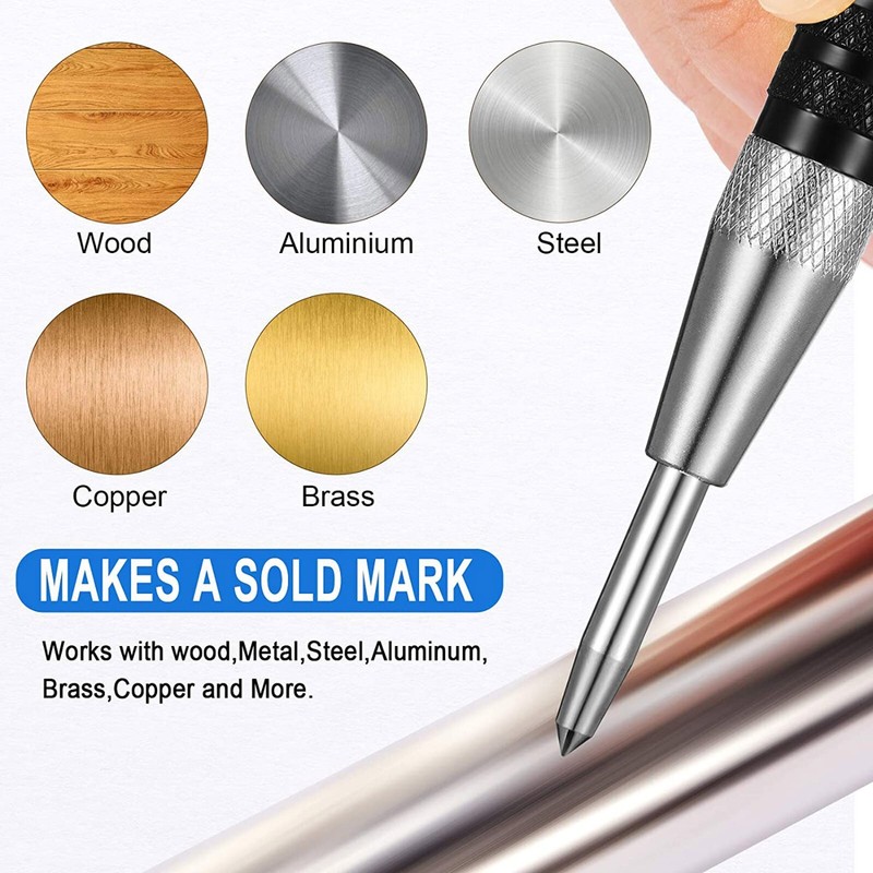 Automatic CENTER PUNCH Tool Adjustable Spring Loaded Super Strong Metal Drill gallery