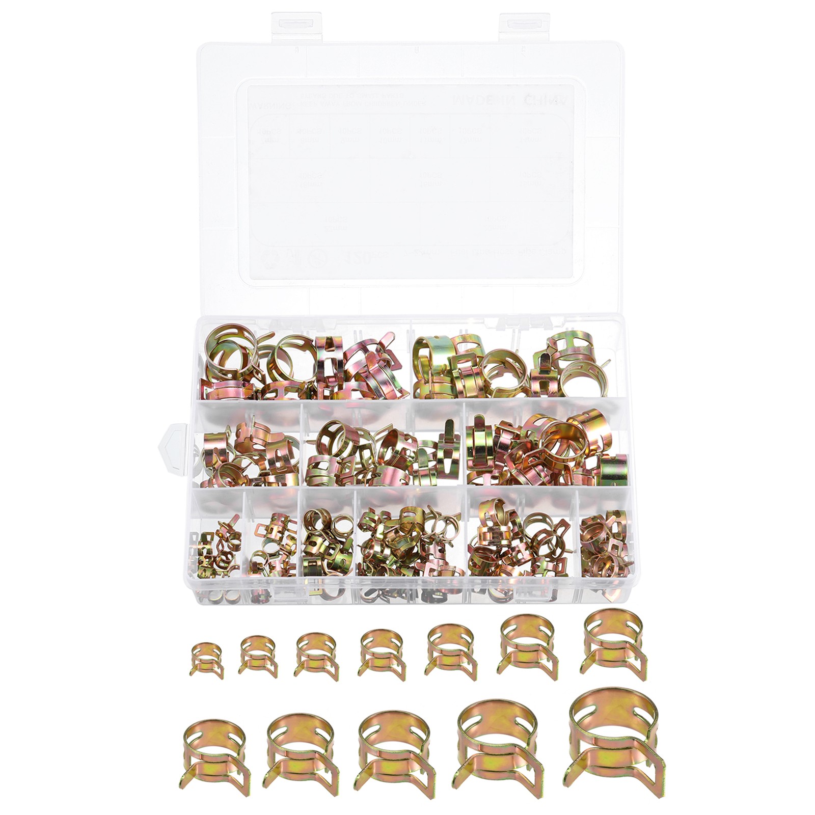 120Pcs 6-22mm Spring Band Type Action Fuel/Silicone Vacuum Hose Pipe Clamp Kits gallery