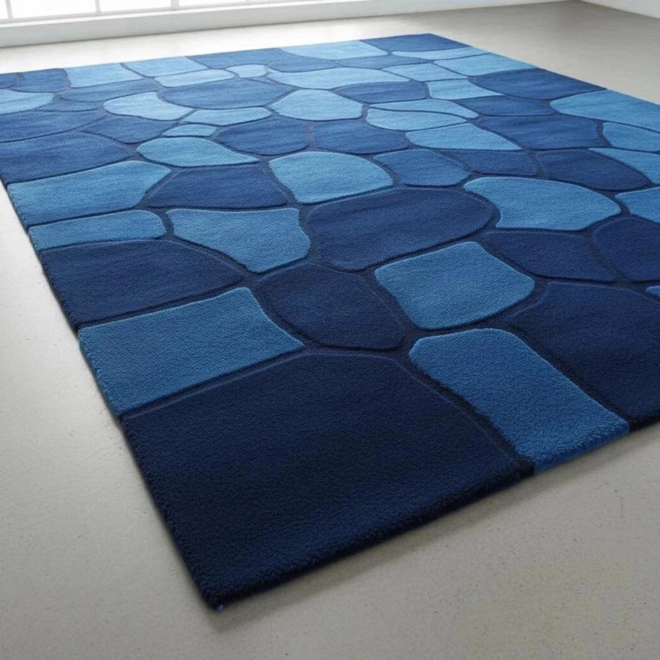 Handmade Green Wool Floral Border Rug Hand-Tufted Carpet for Living Room Rugs gallery