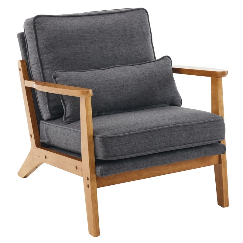 Accent Single Sofa Comfy Upholstered Chair Solid Hardwood Living Room Bar Office gallery