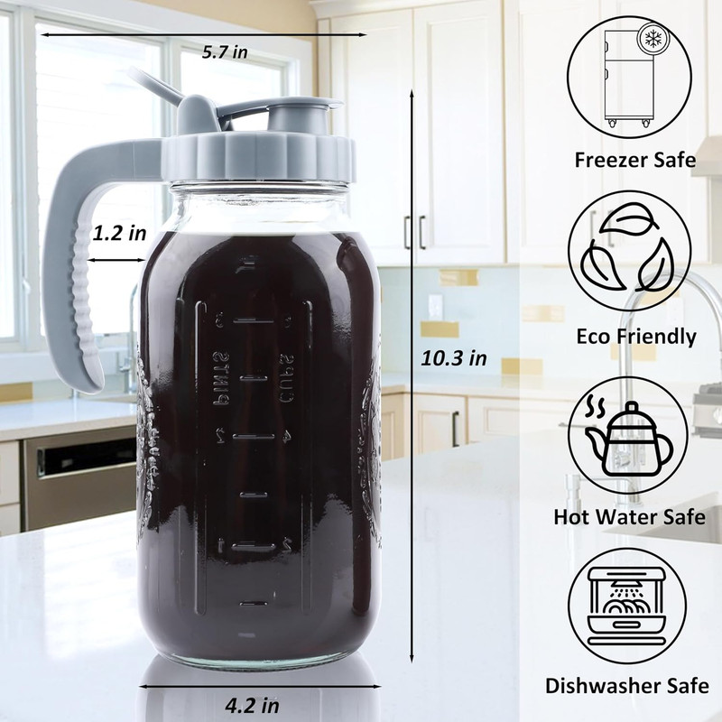 Cold Brew Coffee Maker 64 OZ Mason Jar Cold Brew Pitcher with Infuser 2 Quart gallery