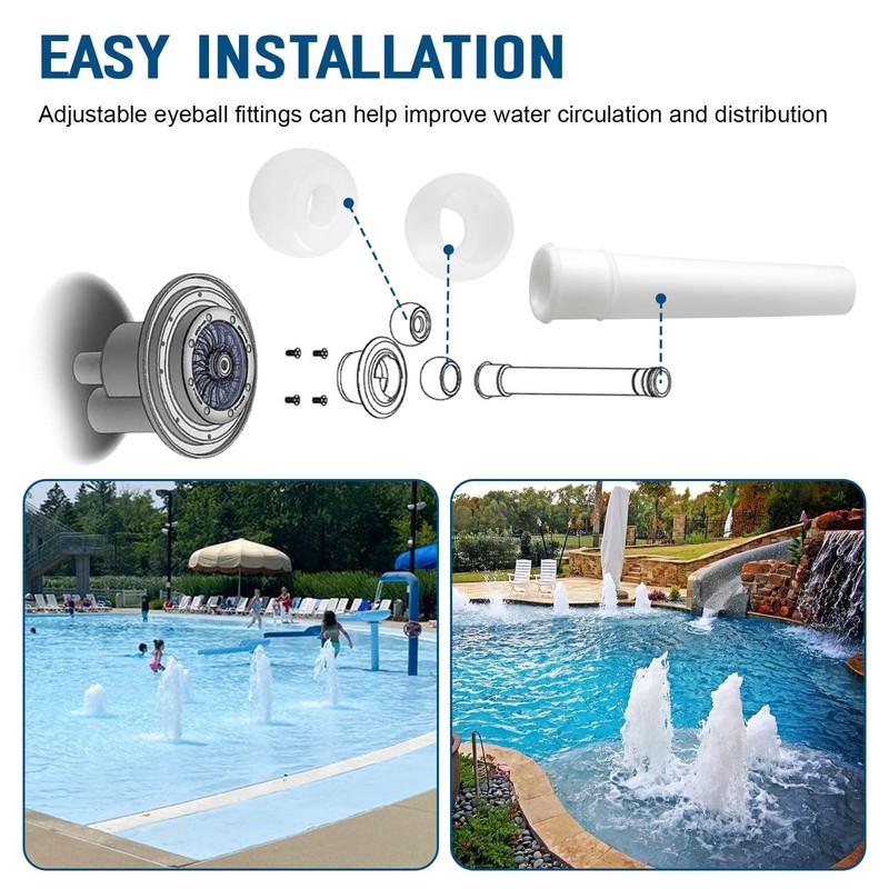 Eyeball Assembly Kit for Pool Bubbler Nozzle LED Light Fountain Parts 2 Sets gallery