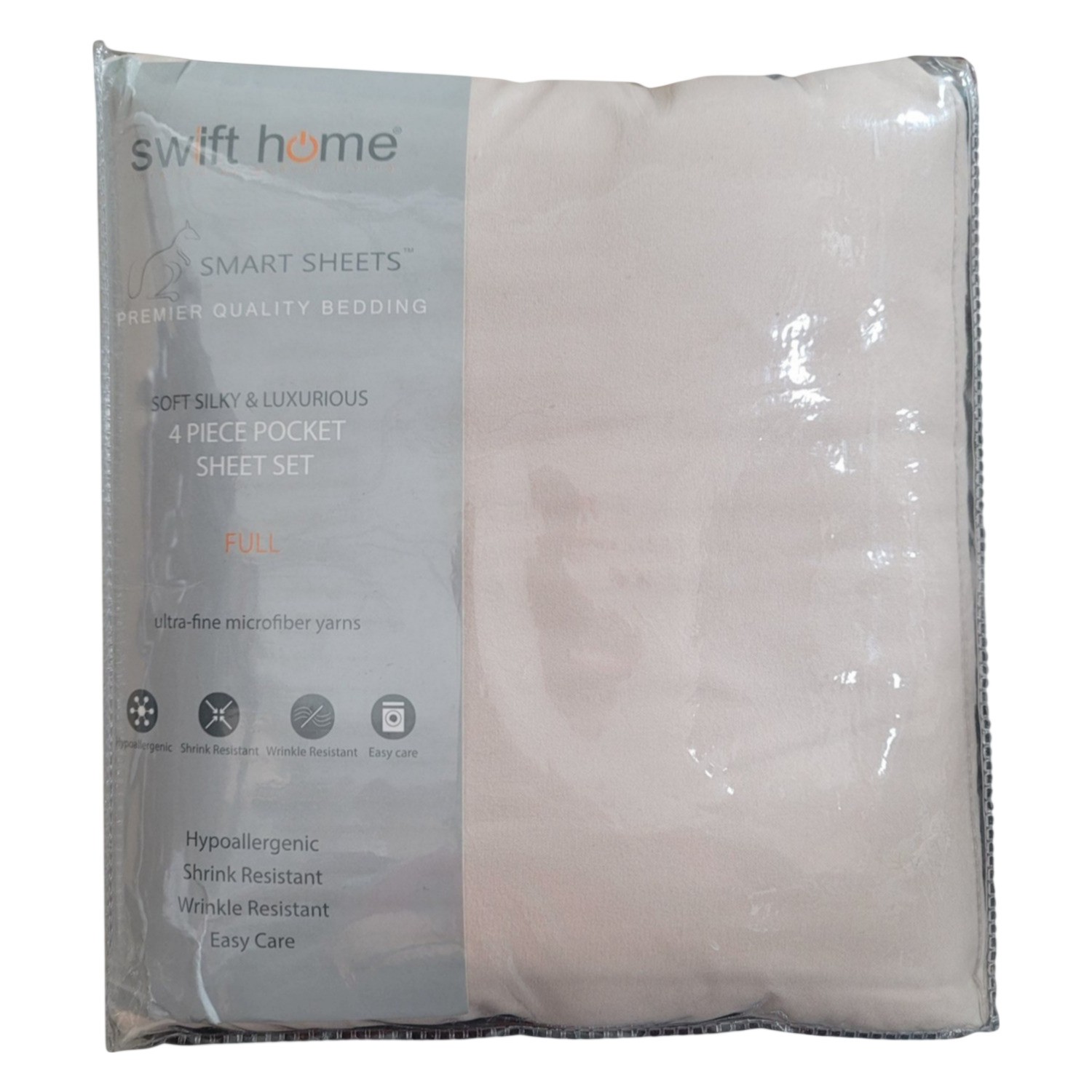 Swift Home Microfiber Smart Sheet 4 Piece Set With Side Storage Pockets, Full gallery