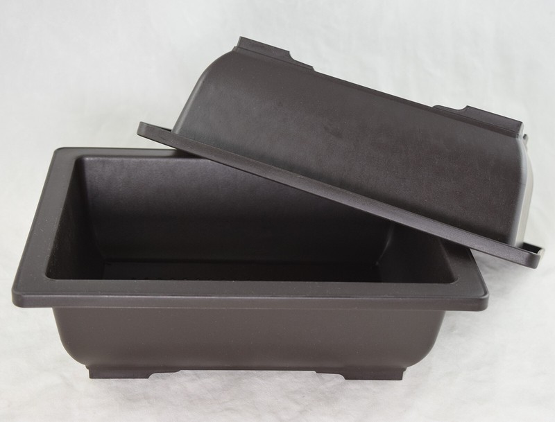 2 Rectangular Plastic Bonsai / Cactus & Succulent Pot 10"x 7.5"x 3" Dark Brown gallery