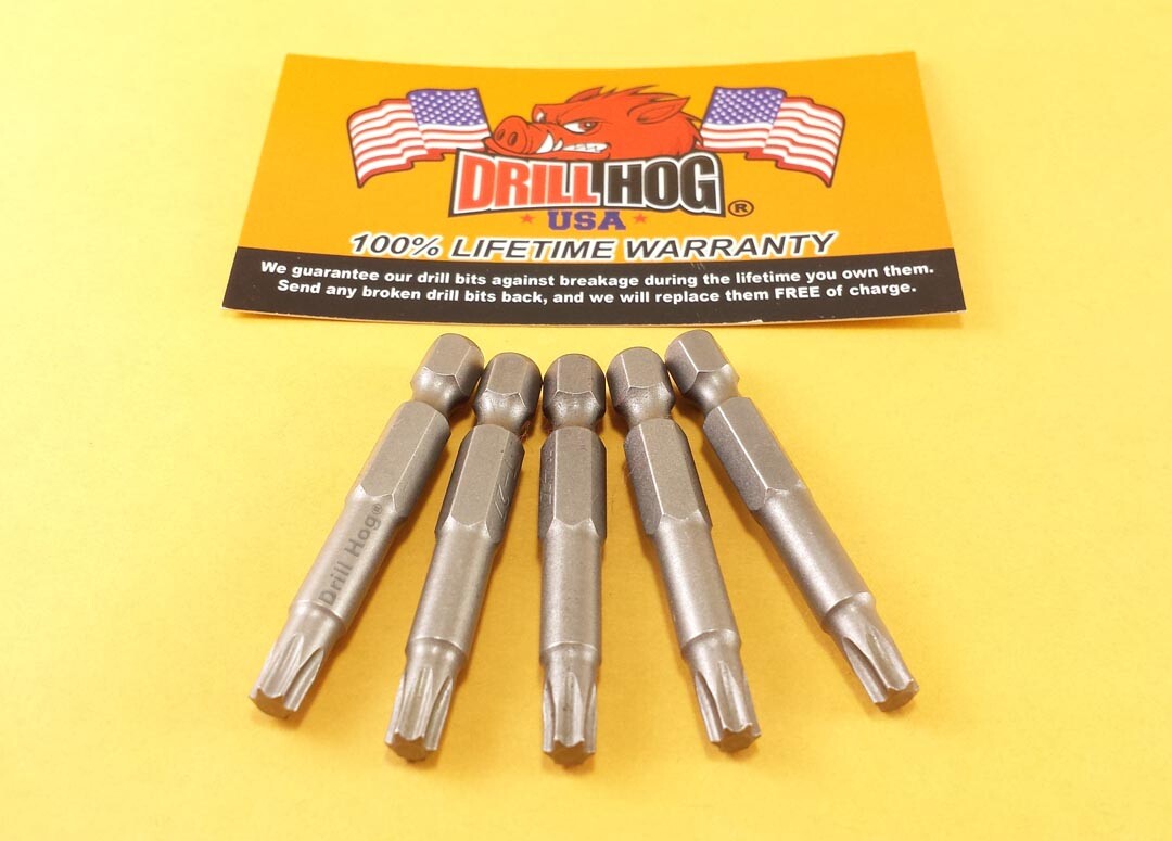 Drill Hog® T-25 Torx Bit T-25 Star Bit Insert T-25 x 2" Lifetime Warranty 5 Pcs gallery