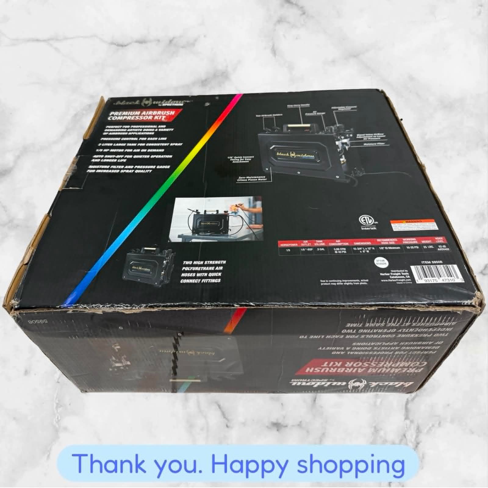 Black Widow Spectrum Professional Premium Airbrush Compressor Kit 59508 NEW SHIP gallery