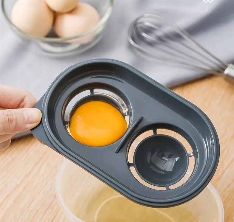 Egg Separator Plastic Double Eggs Yolk White Divider with Compartment BPA Free gallery