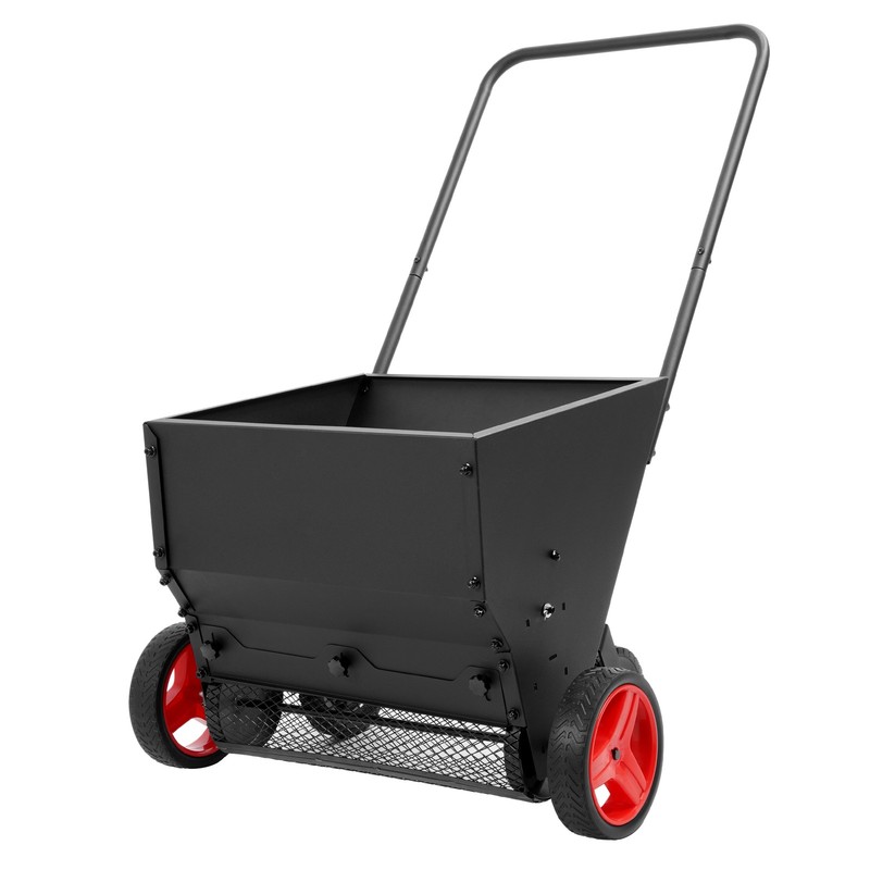 Lawn Drop Spreader, Compost Spreader, Adjustable Rate Metal Mesh Basket for Feed gallery